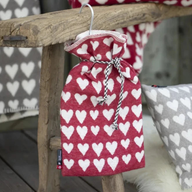 Borsa dell'acqua calda in Pile di Cotone fantasia - Hearts