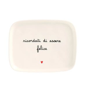 Piatto Rettangolare in Grès - Ricordati di Essere Felice