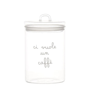 Barattolo in Vetro Borosilicato Serigrafato - Ci Vuole un Caffè