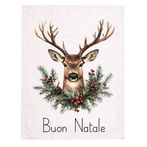 Canovaccio in Lino Stonewashed - Buon Natale