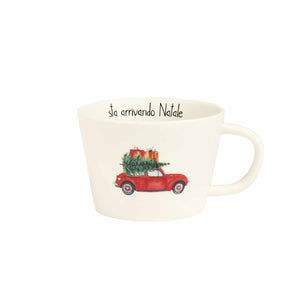 Tazza Colazione in Grès - Sta Arrivando Natale