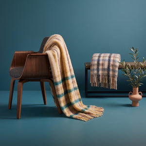 Plaid in Alpaca e Mohair Fantasia Check - Courmayeur