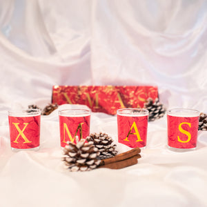 Kit 4 Candele Profumate Fragranza Natalizia - Xmas