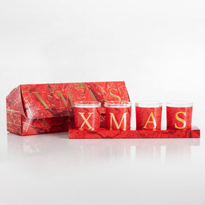 Kit 4 Candele Profumate Fragranza Natalizia - Xmas