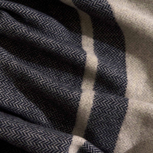 Plaid in Lana con Fascia a Contrasto - Emira