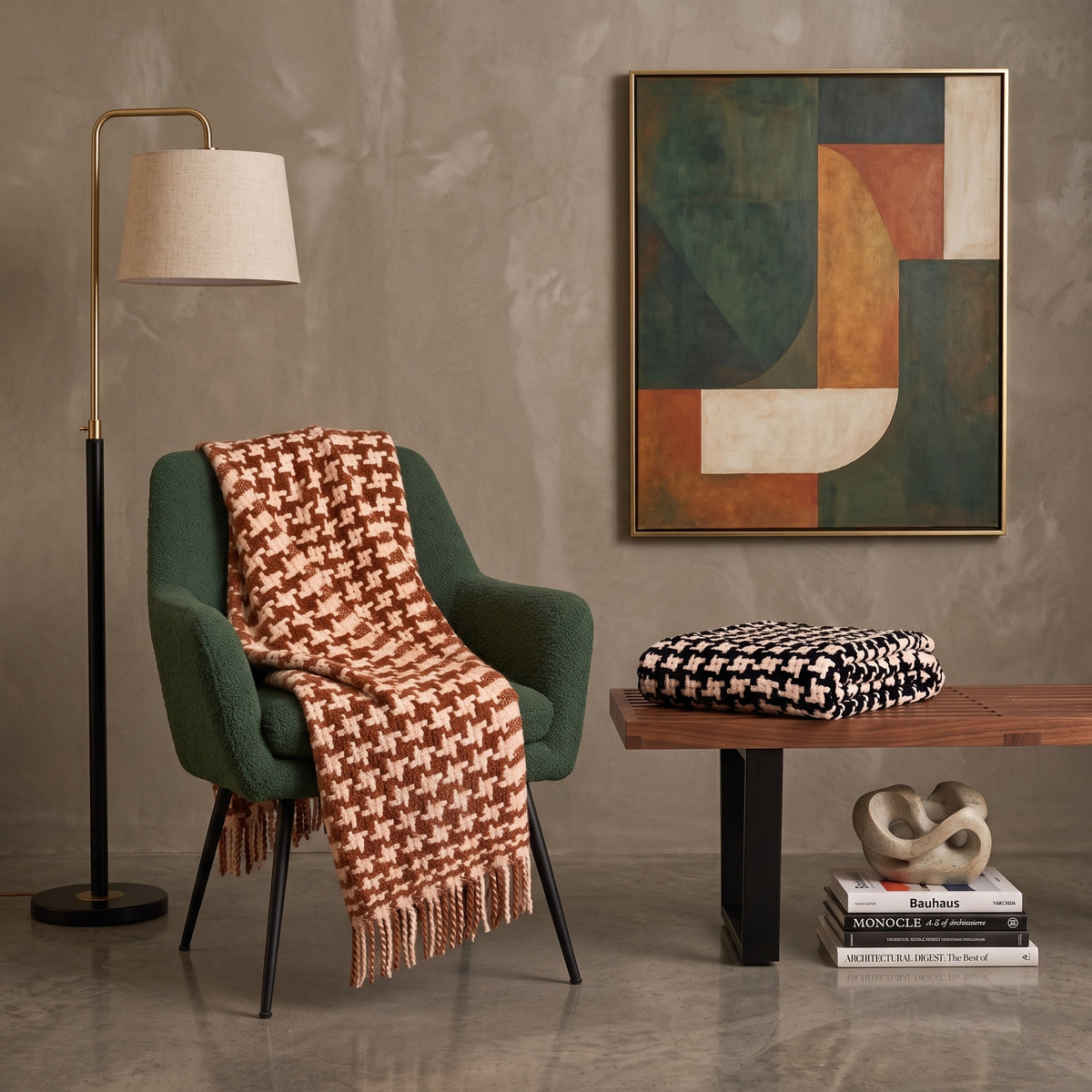 Plaid in Lana Fantasia Pied de Poule - Paloma