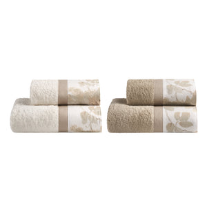 Set 2 Coppie in Spugna di Cotone con Balza in Percalle - Romance