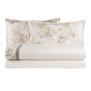 Completo Lenzuola in Percalle di Cotone Stampa Floreale - Romance