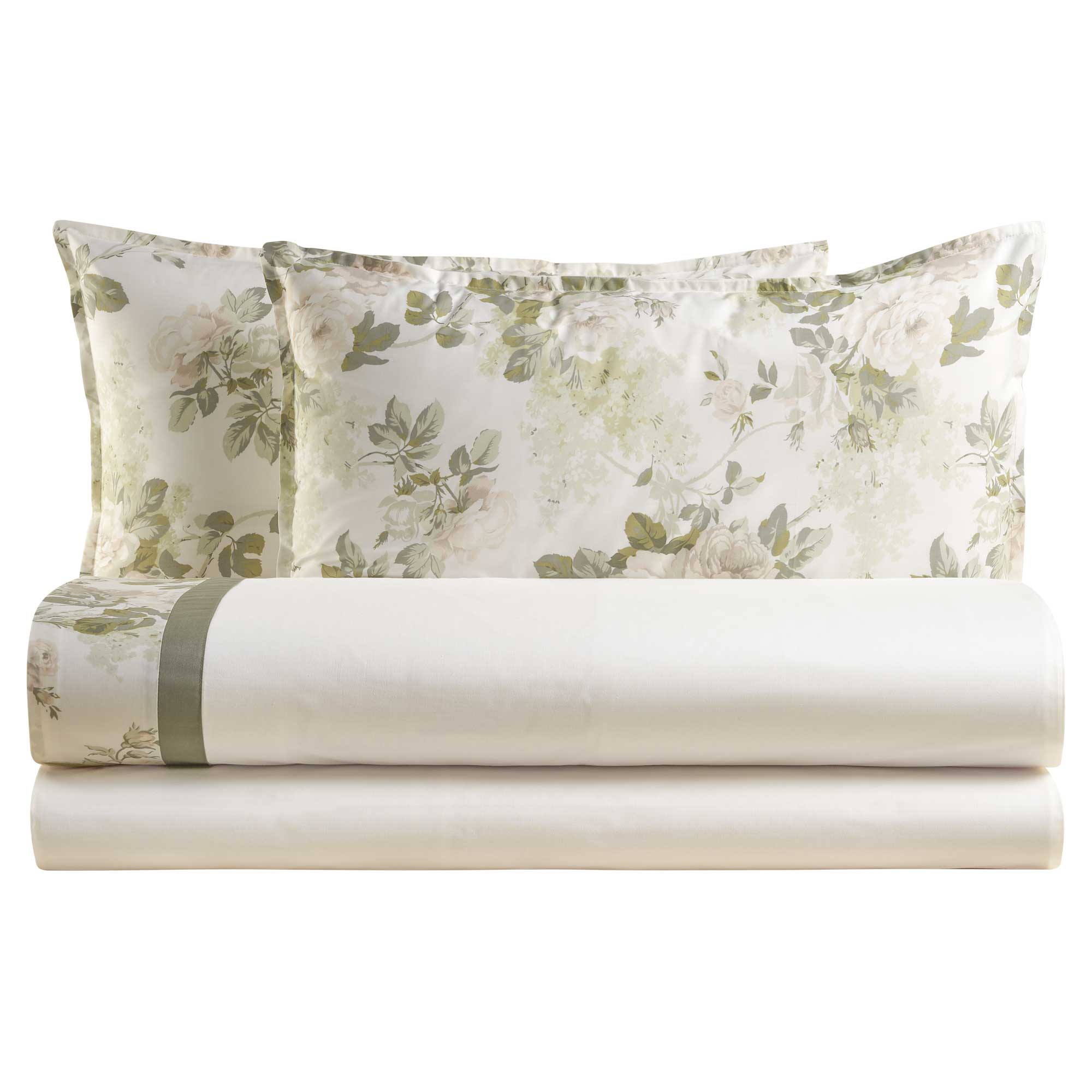 Completo Lenzuola in Percalle di Cotone Stampa Floreale - Romance