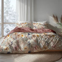Parure Copripiumino in Percalle di Cotone con Stampa Floreale - Dried Flowers