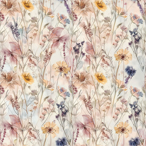 Completo Lenzuola Copriletto in Percalle di Cotone con Stampa Floreale - Dried Flowers