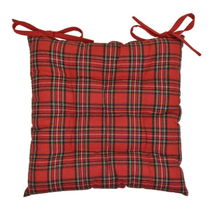Cuscino per Sedia in Cotone Stampato - Tartan