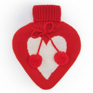 Borsa dell'acqua calda in Pile con Cuore Jacquard - Heart
