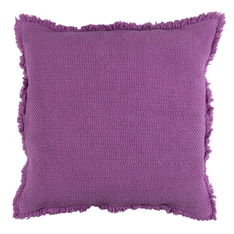 Cuscino in Cotone Stonewashed Jacquard Tinta Unita - Canestri