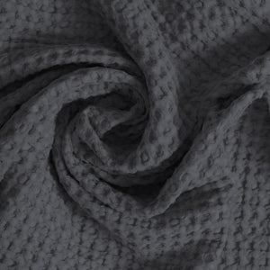 Coppia Nido d'Ape Stonewashed con Bordo in Lino - Jaspy
