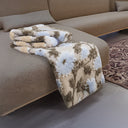 Coperta in Lana Cotta Fantasia Floreale con finitura Punto Cavallo - Fiordaliso
