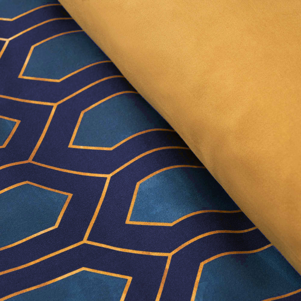 Parure Copripiumino in Percalle di Cotone Fantasia Geometrica - Royal