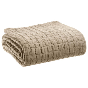 Copriletto in puro Cotone Stonewashed tinta unita - Swami