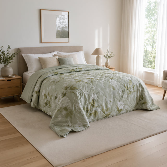 Trapuntino Leggero in Percalle di Cotone Fantasia Floreale - Rosewood
