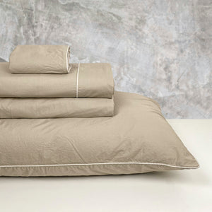 Completo Copripiumino in Percalle di Cotone Stonewashed - Volterra
