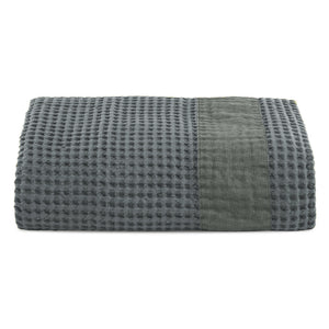 Telo da Bagno Nido d'Ape StoneWashed con Bordo in Lino - Jaspy