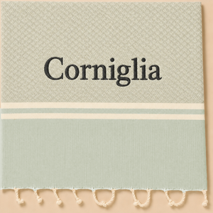 Telo Mare in Fouta di Puro Cotone Geometrico - Corniglia