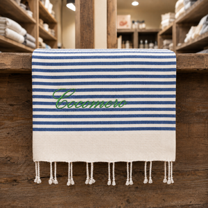 Telo Mare in Fouta di Puro Cotone a Righe Larghe - Alma