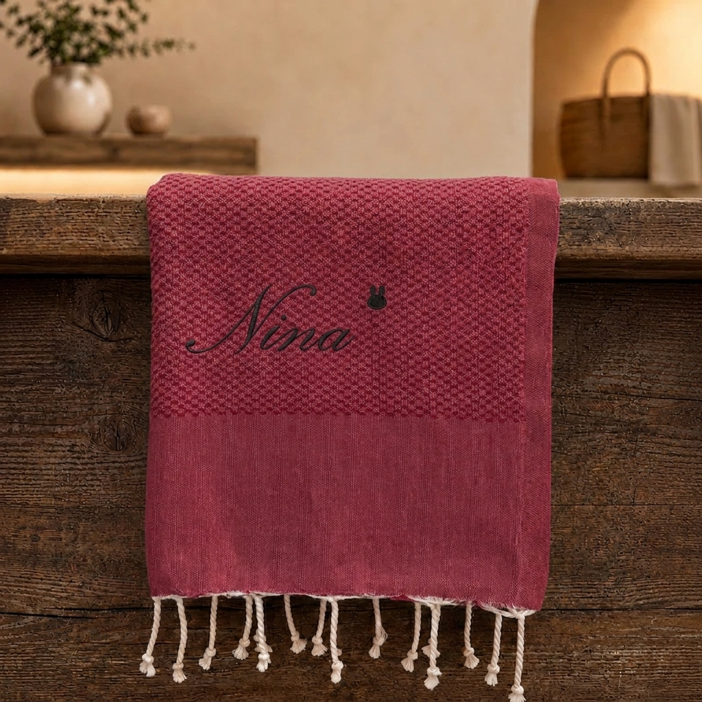 Telo Mare in Fouta di Puro Cotone Tinta Unita - Hammam