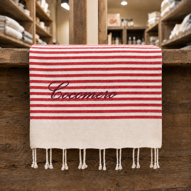 Telo Mare in Fouta di Puro Cotone a Righe Larghe - Alma