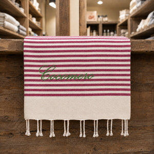 Telo Mare in Fouta di Puro Cotone a Righe Larghe - Alma