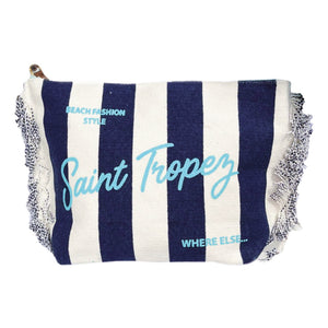 Borsa Mare o Trousse in Puro Cotone Rigata - Rayure