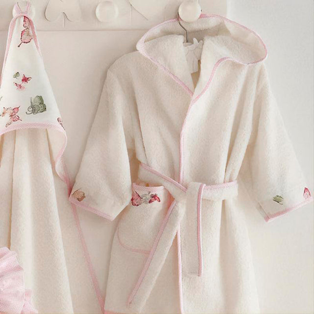 Accappatoio con Cappuccio da Bambino in Spugna di Cotone - Ariella Accappatoio Blumarine Baby 