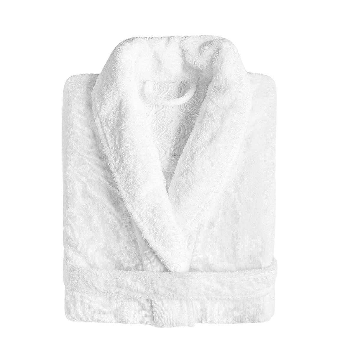 Accappatoio in Spugna di Puro Cotone Egiziano con Scollo a Scialle - Egoist Accappatoio Graccioza SMALL Bianco 