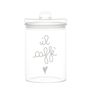 Barattolo in Vetro Borosilicato Serigrafato - Il Caffè Barattolo Simple Day Bianco 