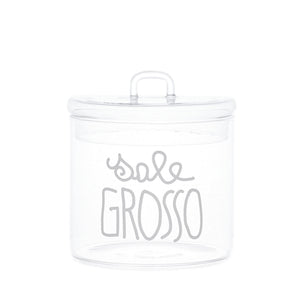 Barattolo in Vetro Borosilicato Serigrafato - Sale Grosso Barattolo Simple Day Bianco 