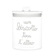 Barattolo in Vetro Borosilicato Serigrafato - Un Biscotto Tira L'Altro Barattolo Simple Day Bianco 