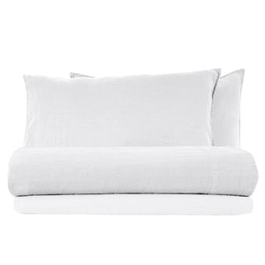Completo Lenzuola in Lino StoneWashed No Stiro - Exclusive Lenzuola Loft by BiancoPerla Singola Bianco 