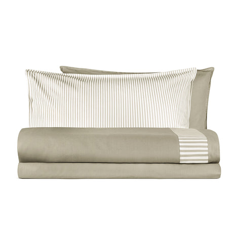 Completo Lenzuola In puro Cotone stampato Lenzuola BiancoPerla Singolo Prisma 