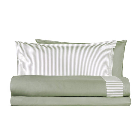Completo Lenzuola In puro Cotone stampato Lenzuola BiancoPerla Singolo Salvia 