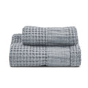 Coppia Nido d'Ape Stonewash con Bordo in Lino - Jaspy Coppia di spugna Lisola Cenere 
