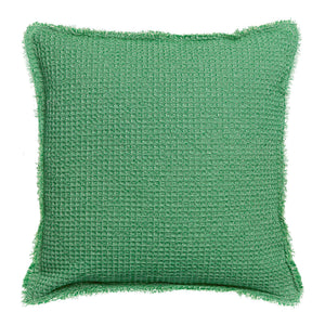 Cuscino a Nido D'Ape Chambray StoneWashed in Cotone Tinta Unita - Maia Chambray Cuscino Vivaraise 45x45 Agave 