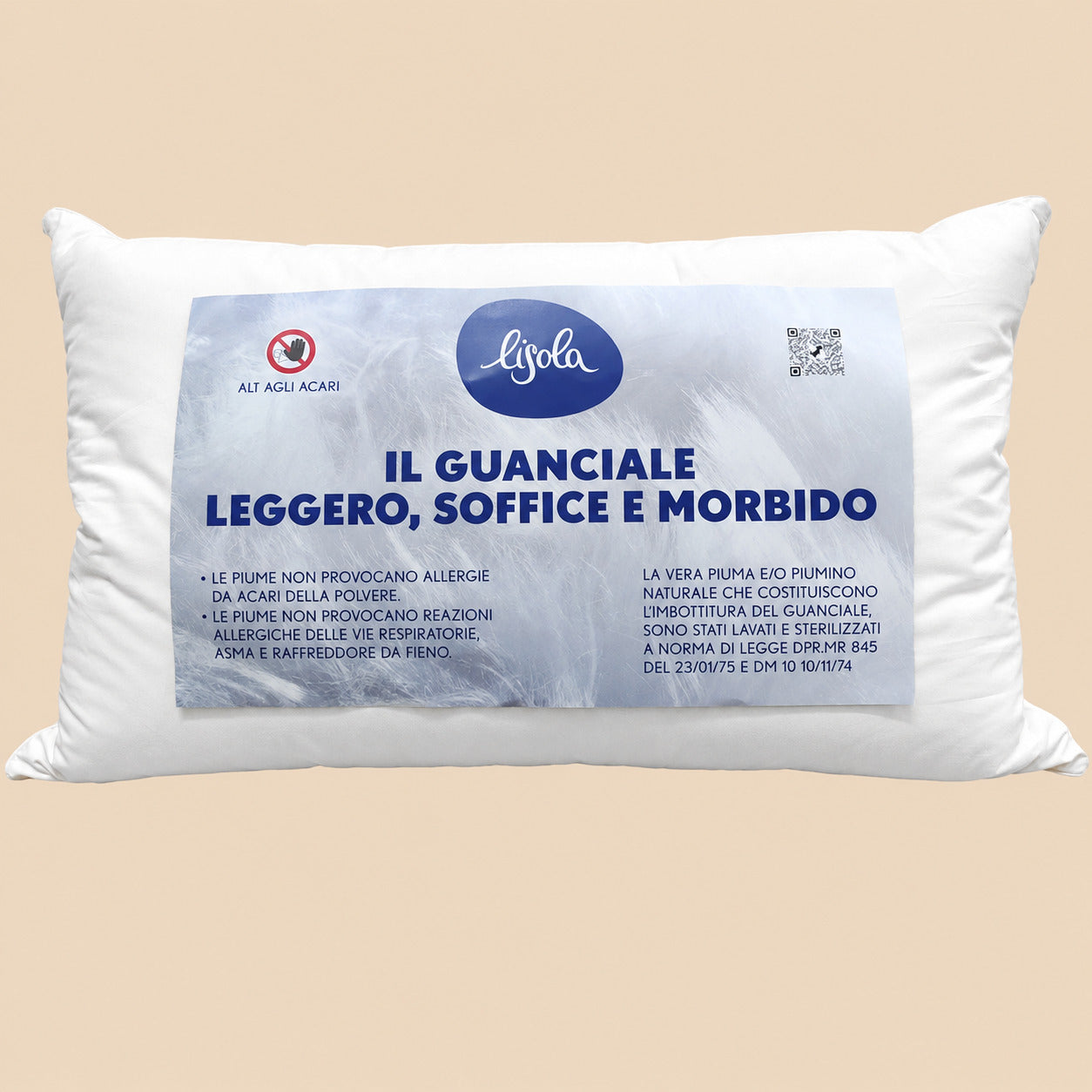 Guanciale in Piumino e Piuma a Doppia Camera - Trio Guanciale Lisola 