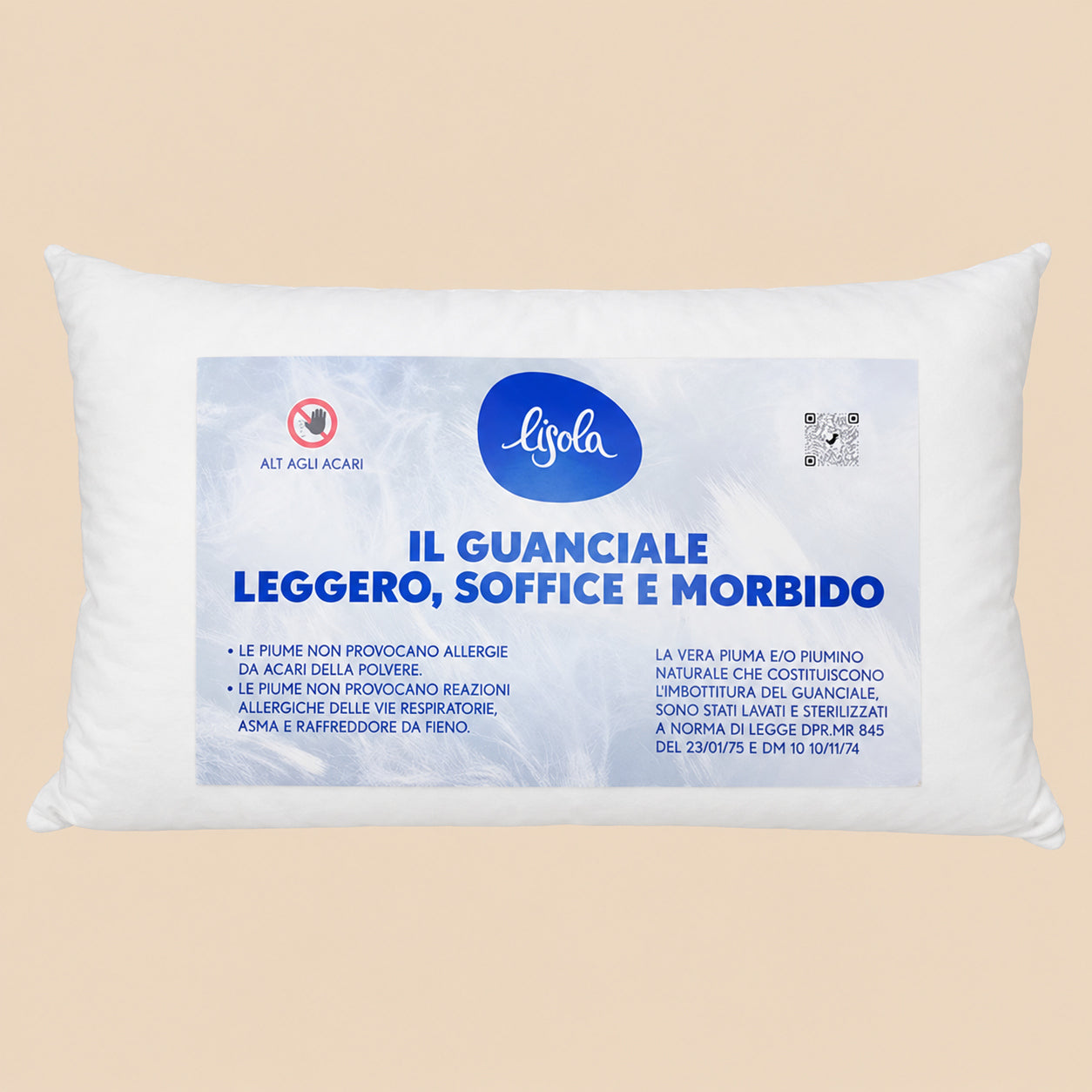 Guanciale in Piumino d'oca - Nuvoletta Guanciale Lisola 
