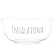 Insalatiera in Vetro Soffiato Serigrafata - Insalatona Insalatiera Simple Day Bianco 