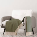 Plaid in Cashmere e Lana Vergine - Iside Plaid Marzotto Verde 