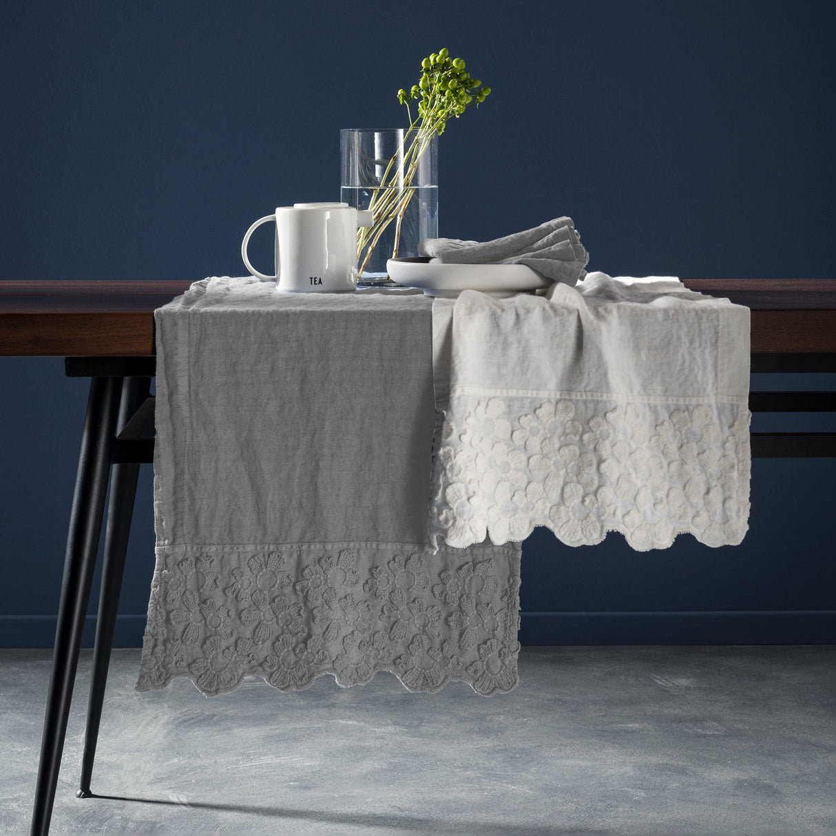 Runner in Puro Lino StoneWashed no Stiro - Primula Runner Fabbrica Del Lino 