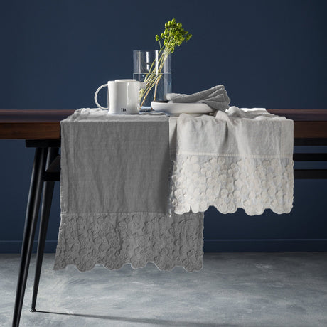 Runner in Puro Lino StoneWashed no Stiro - Primula Runner Fabbrica Del Lino 