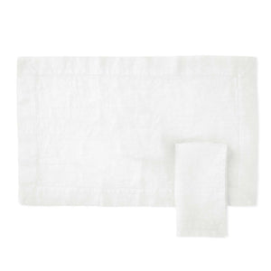 Set 2 Americani in Puro Cotone StoneWashed NO STIRO - Cales Americano Lisola Bianco 