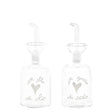 Set 2 Bottiglie in Vetro Borosilicato Serigrafate - Olio e Aceto Bottiglie Simple Day Bianco 