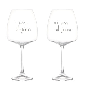Set 2 Calici Vino Serigrafati - Un Rosso al Giorno Canovaccio Simple Day 